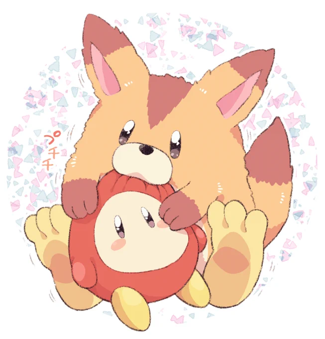 【カービィ】ガルルフィ&ワドルディ♪(見つけたら追い回し、くわえて連れさっていく…) 