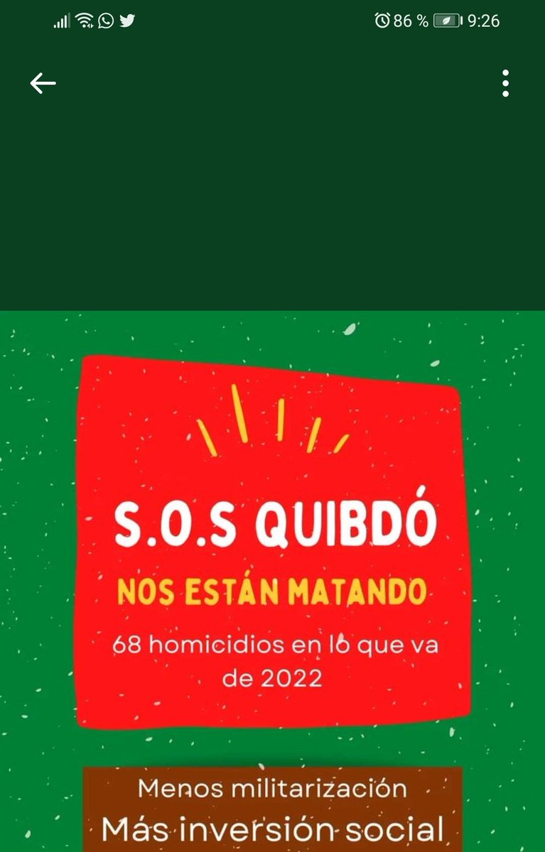 CarlitoCordobaA's tweet photo. #SOSQUIBDÓ
#SosQuibdó
@FranciaMarquezM @petrogustavo @HELIODOPTERO @DonIzquierdo_ @cncchoco @CNNEE @ElQueLosDELATA @DCoronell @elnuevoherald @Tolaymaruja @AABenedetti @HELIODOPTERO @IvanCepedaCast @Yeisond05314076 @ElRoRodry @elespectador...
Ayúdenos a hacer viral #SOSQUIBDO https://t.co/hETiu0u8xc