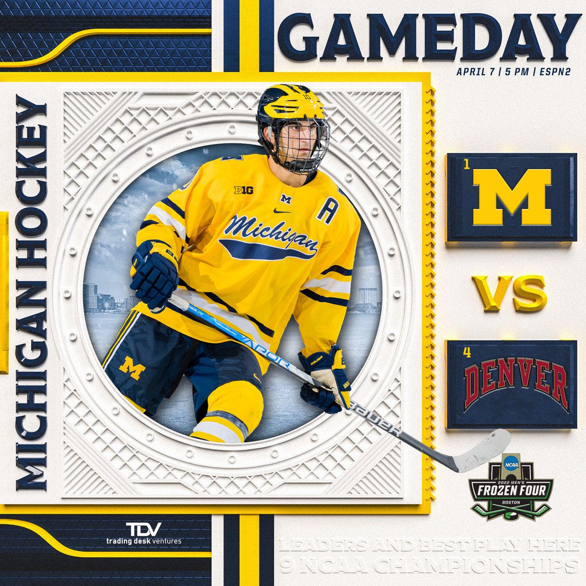 It's a ꜰʀᴏᴢᴇɴ ꜰᴏᴜʀ Game Day!

🆚 Denver
📍TD Garden
⌚️ 5 PM 

𝐄𝐒𝐏𝐍𝟐
🖥 myumi.ch/XVxwZ
📡 myumi.ch/EkyMe
📊 myumi.ch/bRrM2

#GoBlue〽️