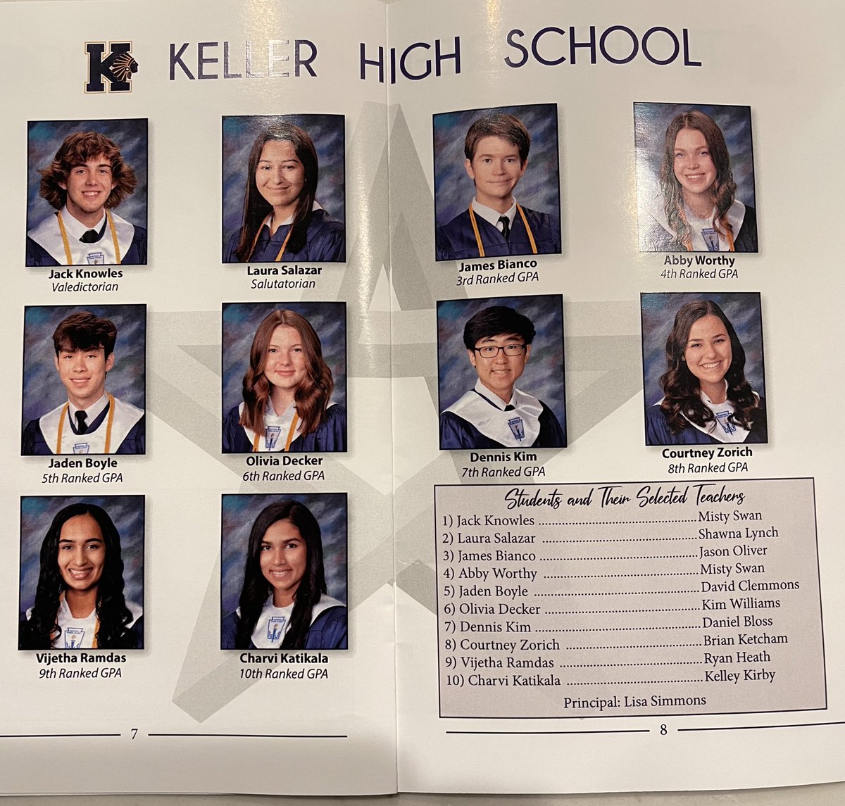 Honored to celebrate our class of 2022 Academic Top 10 &amp; their selected teacher at the Rising Star banquet tonight! 💙💛 #CelebrateKISD <a href="/KHSIndianNation/">Keller High School</a>