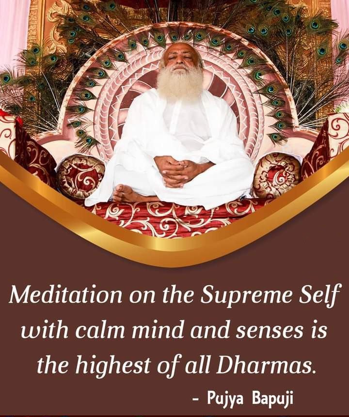 AshramBlr's tweet photo. #WorldHealthDay
Sant Shri Asharamji Bapu says that Meditation, especially done with pranayam, increases the circulation of oxygen to The brain, refreshes the mind, mental fitness, boosts the production of happy hormones &amp; provides relief from stress &amp; anxiety.
#TreasureOfHealth https://t.co/lL0FSRVVdP