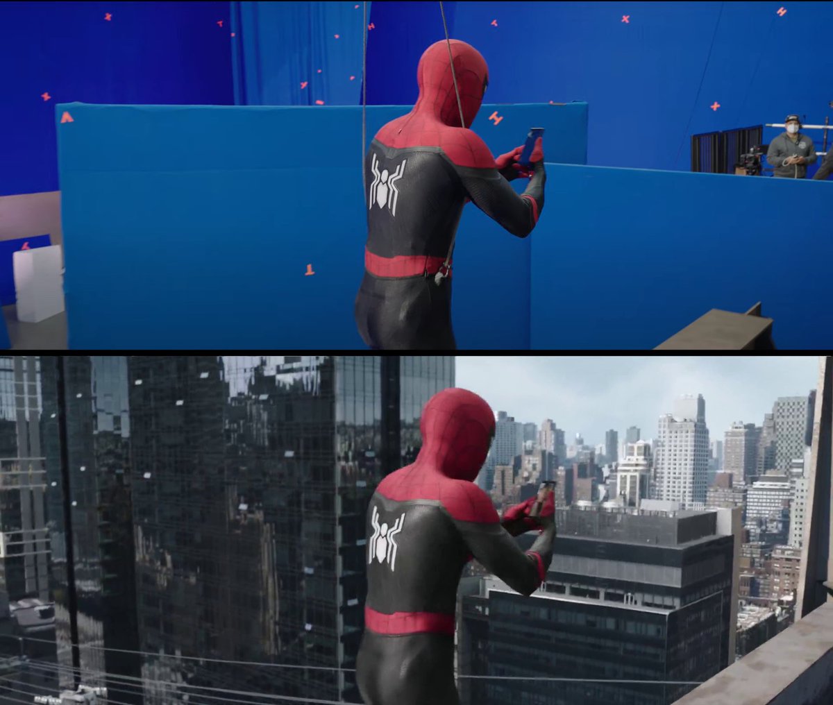 RT @_Earth_199999: before and after shots of Spider-Man No Way Home (2021) https://t.co/uOwUnnOdzO