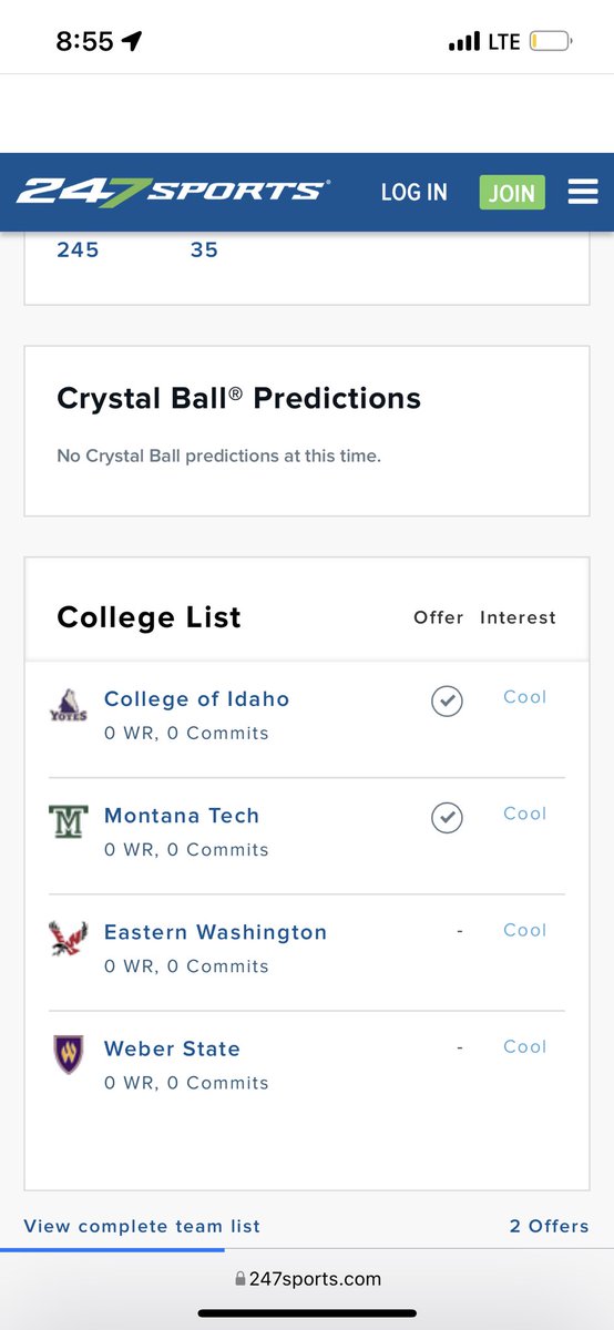 Blessed to be named a two star from <a href="/247Sports/">247Sports</a> <a href="/BrandonHuffman/">Brandon Huffman</a> @coachdthatcher <a href="/CoachBestEWU/">Coach Aaron Best</a> <a href="/CoachChapin/">Jim Chapin</a> <a href="/CoachGHardin/">Greg Hardin</a> <a href="/coachB_Taylor/">Brian Taylor</a> <a href="/gnduff/">Grant Duff</a> <a href="/Coach_Eck/">Jason Eck</a> @Coach_Hout