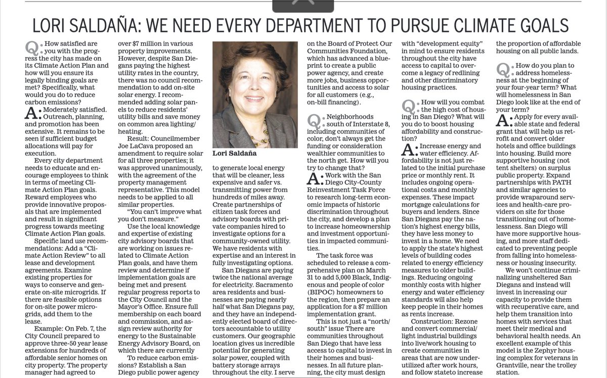 To implement the city's #ClimateActionPlan and reduce carbon emissions all <a href="/CityofSanDiego/">City of San Diego</a> departments need to keep #ClimateAction in mind as we plan for #SanDiego's #housing &amp; #transportation future #Lori4SD