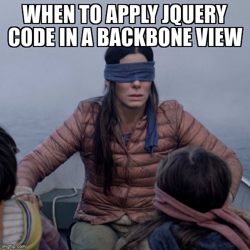 overflow_meme's tweet image. When to apply jQuery code in a Backbone view stackoverflow.com/questions/1022… #jquery #javascript #backbonejs #backboneevents