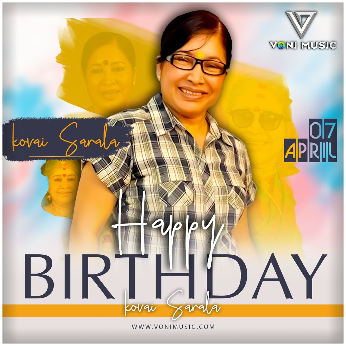vonimusic's tweet photo. Wishing the legendary comedian and actress #KovaiSarala ma'am a very Happy Birthday and wonderful year ahead
.
.
.
#HBDkovaisarala #happybirthdaykovaisarala #happybirthday #kovaisarala #vonimusic #voni https://t.co/TlocUKzKH0