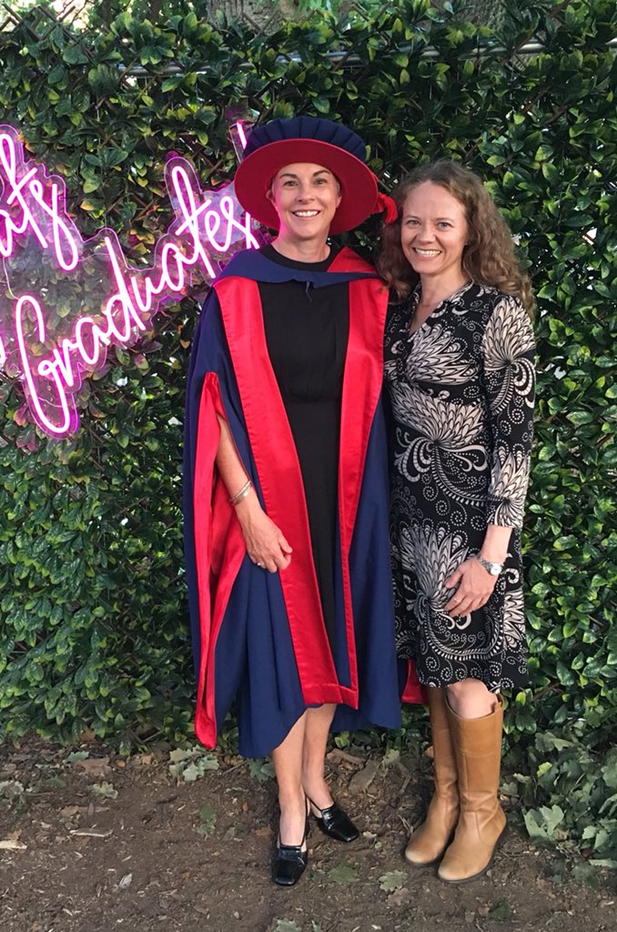 Lovely to celebrate my PhD graduation with <a href="/KylieBall3/">Kylie Ball AM</a> A shout out to my other two amazing supervisors @lukar_t <a href="/VDSwift/">V Dickson-Swift</a> Thank you!!! 🙏😀🎓