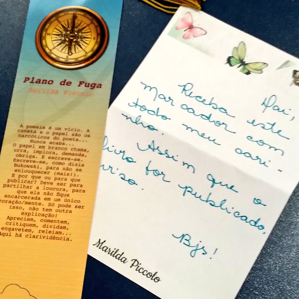 DaianeVV's tweet photo. Hoje a @MarildaPiccolo me fez muito feliz!
Recebi uma carta com o marcador de página do seu novo livro! Obrigada amiga por se lembrar de mim, saiva que sou sua fã e torço por suas conquistas!
#PlanoDeFuga https://t.co/k2wyhwFsWN