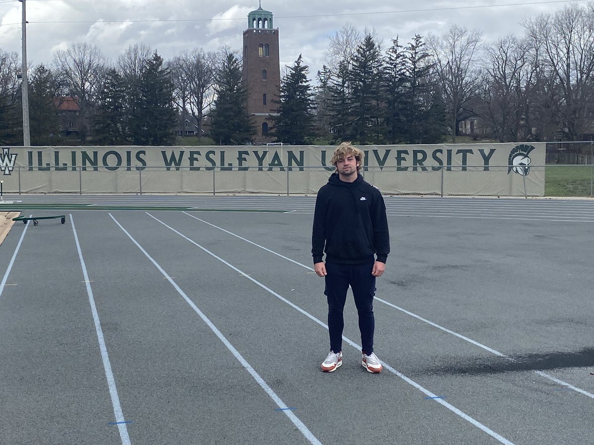 Thank you <a href="/ReedHoskins/">Reed Hoskins</a> for inviting me out to Illinois Wesleyan. I really enjoyed seeing the campus and learning more about your program. I’m looking forward to building a relationship.
<a href="/IWUTitanFball/">ILLINOIS WESLEYAN FOOTBALL</a> 
<a href="/Coach_Imbo/">Coach Imbordino</a> 
<a href="/PNTigerFootball/">Plainfield North Tiger Football</a> 
<a href="/DeepDishFB/">DEEP DISH FOOTBALL</a> 
<a href="/CoachBigPete/">Peter "Coach Big Pete" Leinweber</a>