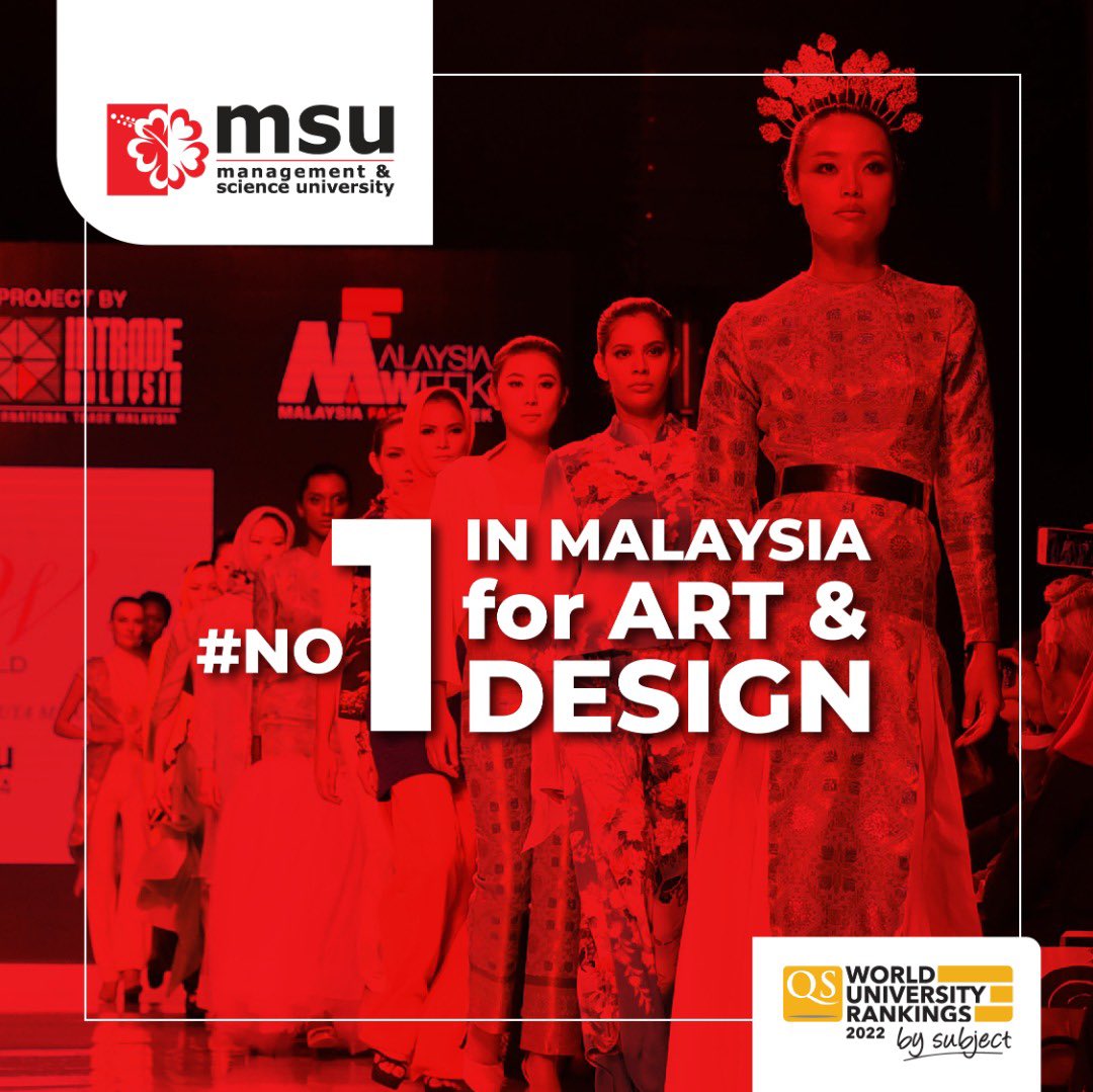 MohdShukriYajid's tweet photo. Proud to share the announcement of @MSUMalaysia positioning ourselves as Malaysia's #1 in the University Rankings by Subject 2022 for Art &amp; Design. Congrats to all #MSUrians - our students, alumni, and staff! We did it! @worlduniranking @MOHEOfficial @DrNorainiAhmad https://t.co/YEVU5JlwMW