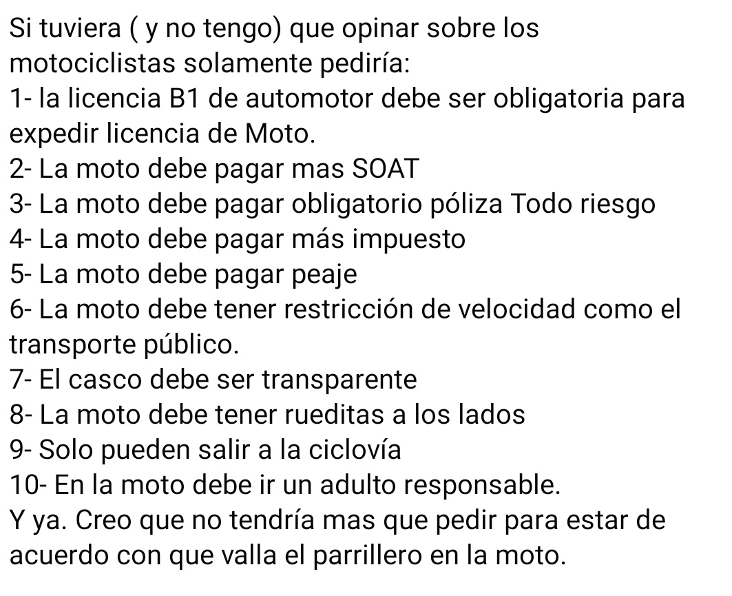 Joivco's tweet photo. Si tuviera ( y no tengo) que opinar sobre los motociclistas solamente pediría: #motociclistas #parrillero #Bogota https://t.co/bmwRV3dXpN