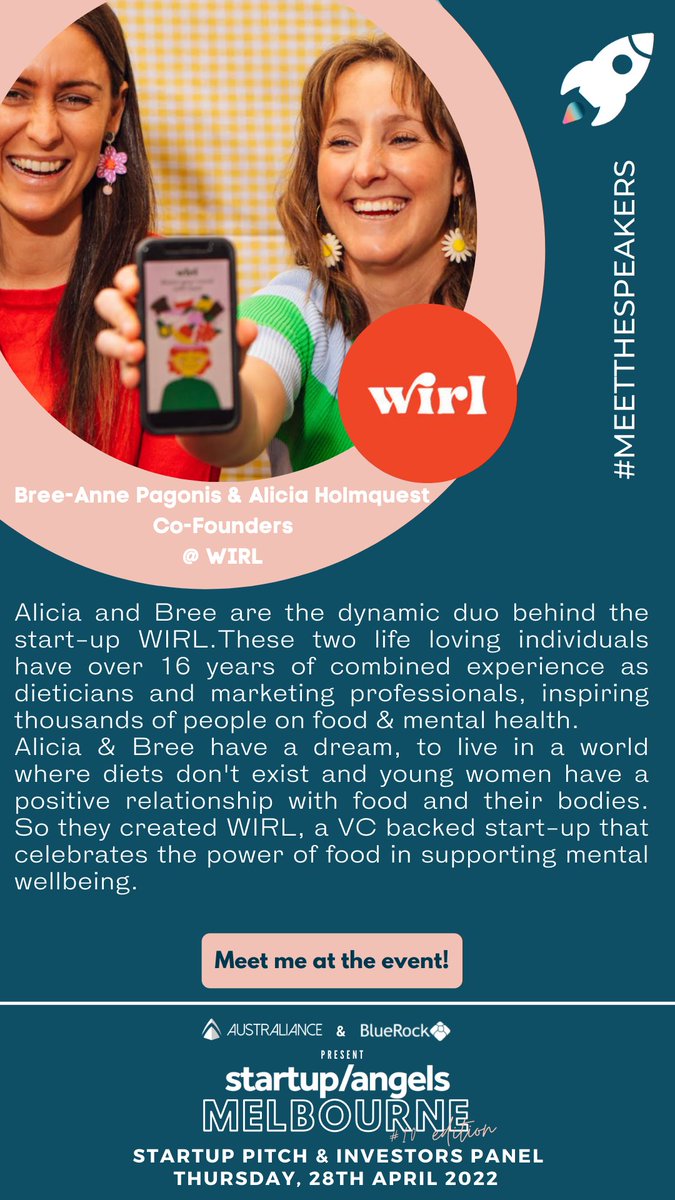 Meet the co-founders that are on a #mission to Boost mood through food using a mental #wellbeing platform driven by the gut-brain axis. Join us in Melbourne from 5:30 PM onwards on the 28th of April 2022
🚀🚀🚀 Booked your spot yet? Book your tickets NOW >>events.humanitix.com/startup-and-an…