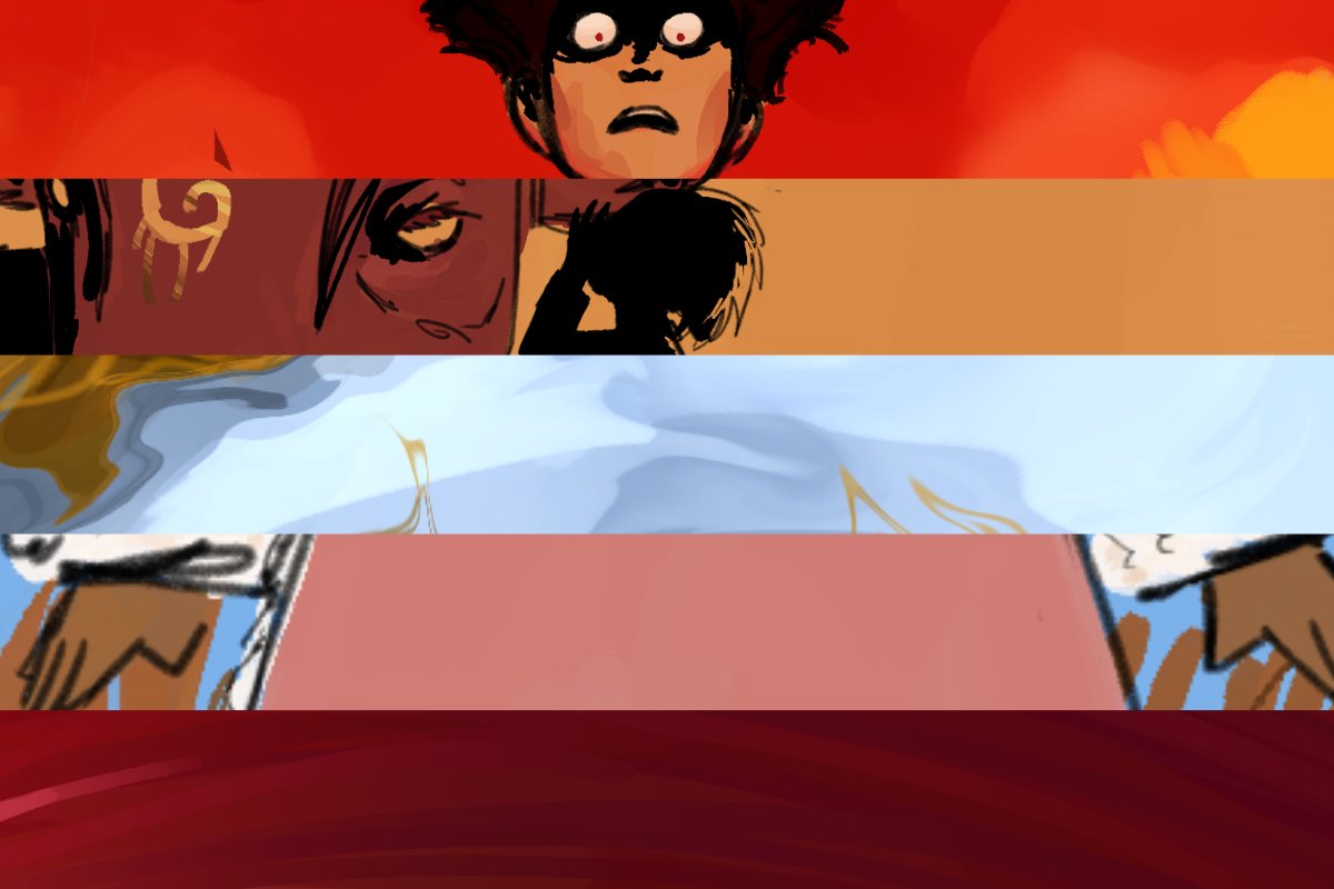 earlier i saw somebody make the nb flag with colors from their art so i wanted to do that with my art and the lesbian flag and honestly this was really fun