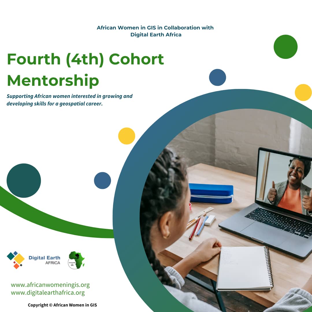 DEarthAfrica's tweet photo. Calling all mentors! We are collaborating with @africwomeningis for the Fourth Cohort Mentorship to support African #women to grow and develop their skills in their geospatial careers. Registrations have been extended to April 11th. 
https://t.co/Ylg19WRrcR https://t.co/ANR7hySZ1c
