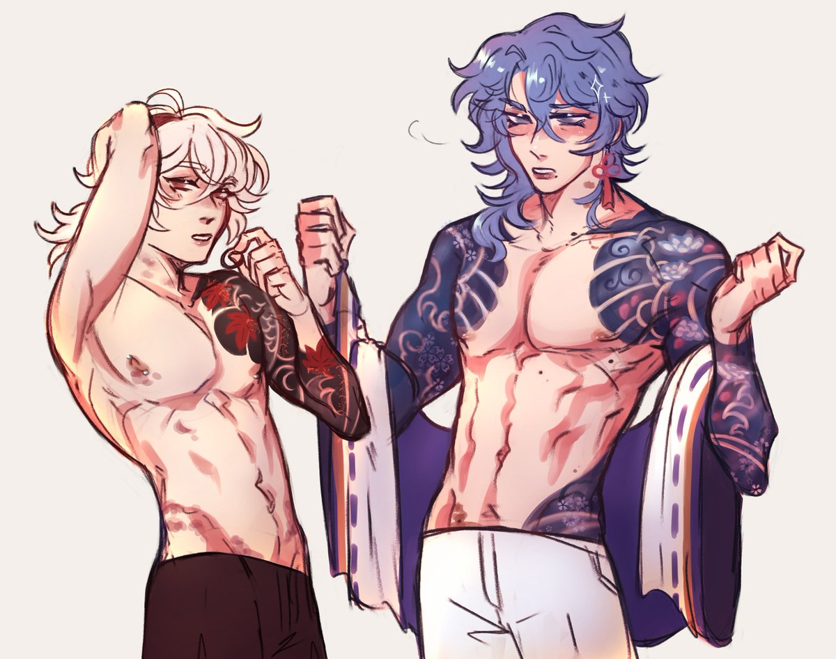hi ive been brainrotting about kazuyato with matching tattoos