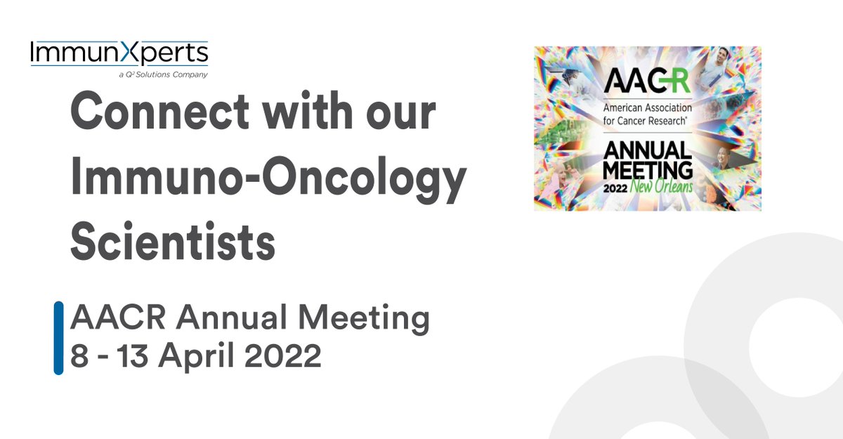 immunxperts's tweet photo. In New Orleans, LA this weekend, scientists Thibaut Janss and Simon Lefevre will attend the American Association for Cancer Research Annual Meeting.  Stop by the  Q² Solutions Booth #3329 or meet with these experts during any of our four poster presentations. https://t.co/H60dOZAVG0