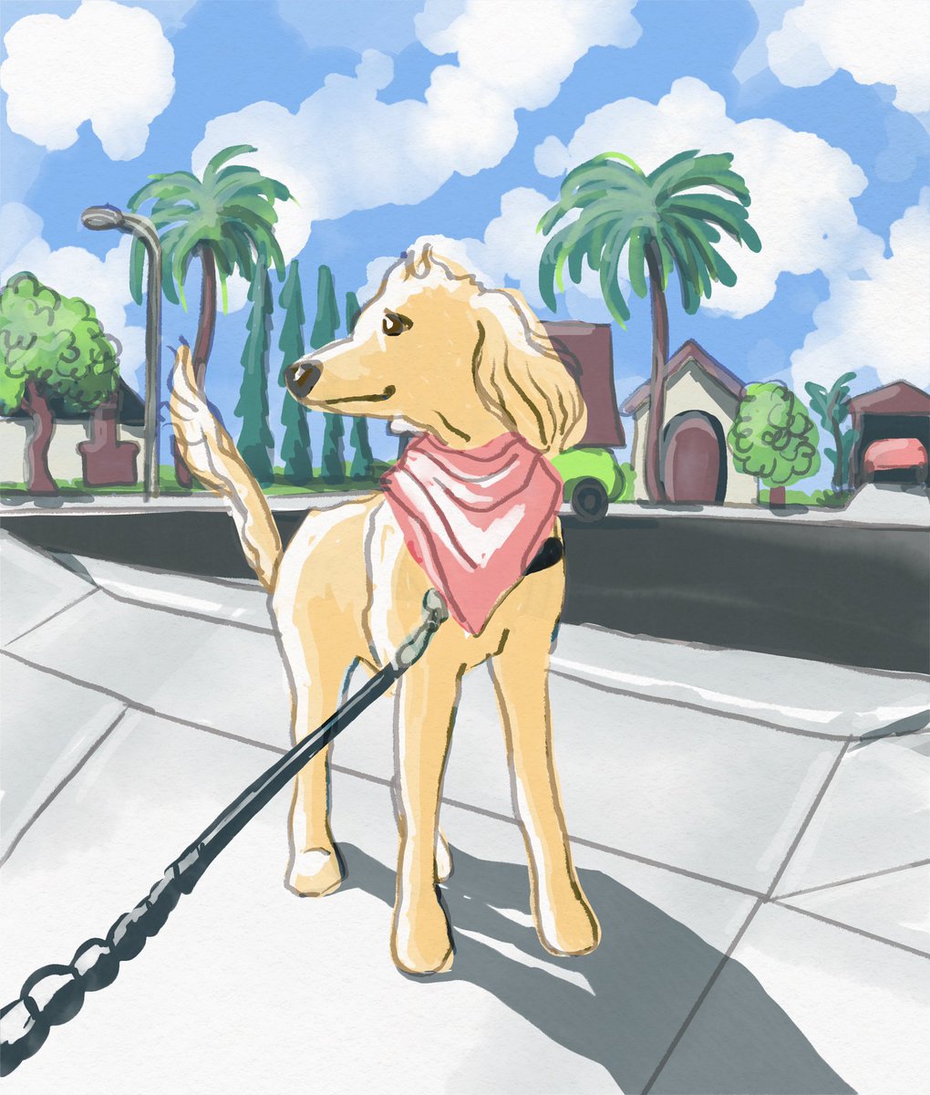 ek_illustrates's tweet photo. “Watson Wednesday 04,” created in Adobe Fresco 🌴 

I am so pleased with how this digital piece turned out. I was hesitant to add light and shadow but I am glad I gave it a try! #AdobeFresco #adobedrawing https://t.co/9lGabCVobP