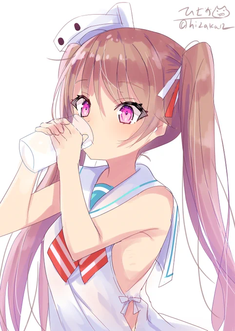 牛乳を飲むリベッチオ
#艦これ版深夜の真剣お絵描き60分一本勝負
#艦これ版真剣お絵描き60分一本勝負_20220406 
