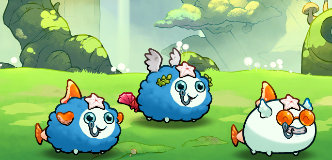 Miraxcle1's tweet photo. My fishies looking real cute at #AxieOrigin! HOW ADORABLE!!!! 🥰💖 https://t.co/sz8WzREKqn
