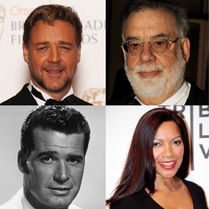 Happy Birthday Russell Crowe, Frances Ford Coppola, James Garner, and Grace Hightower      