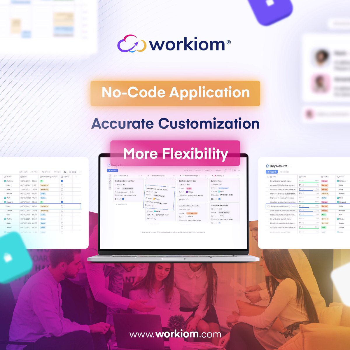 workiom's tweet image. Unlike other platforms, Workiom is fully customizable. You can create your own applications, lists, fields, forms, templates, permissions, and reports, and customize them so that they are exactly the way you like them 👌
#workiom #customizable #no_code #productive #collaboration