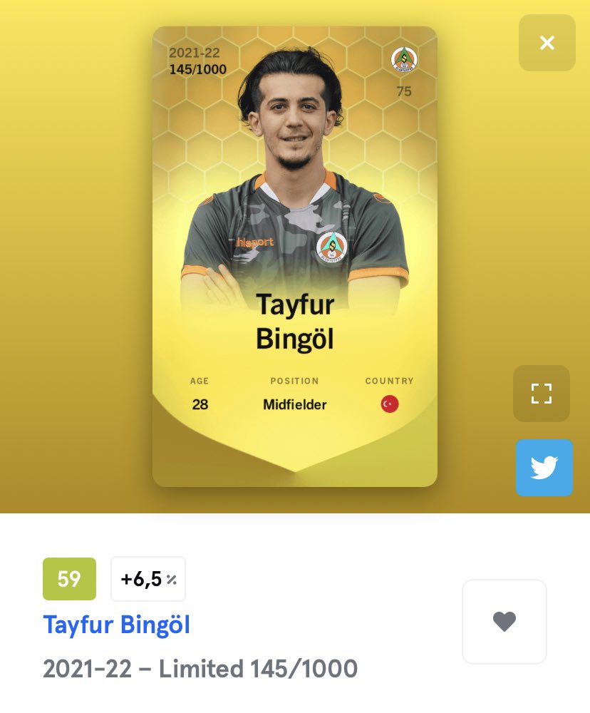 AlexbarclaysPL's tweet photo. #GIVEAWAY SORARE 🎁🎁

Vous en avez marre de perdre aux différents tirages au sort Sorare ? 

Il est l’heure de prouver qui connaît mieux les joueurs parmi tous pour gagner BINGÖL TAYFUR : 

Pour gagner : 
- Me follow 
- RT 
- DEVINER LE SCORE DE MON ÉQUIPE (le plus proche WIN) https://t.co/n2NBjif3UL