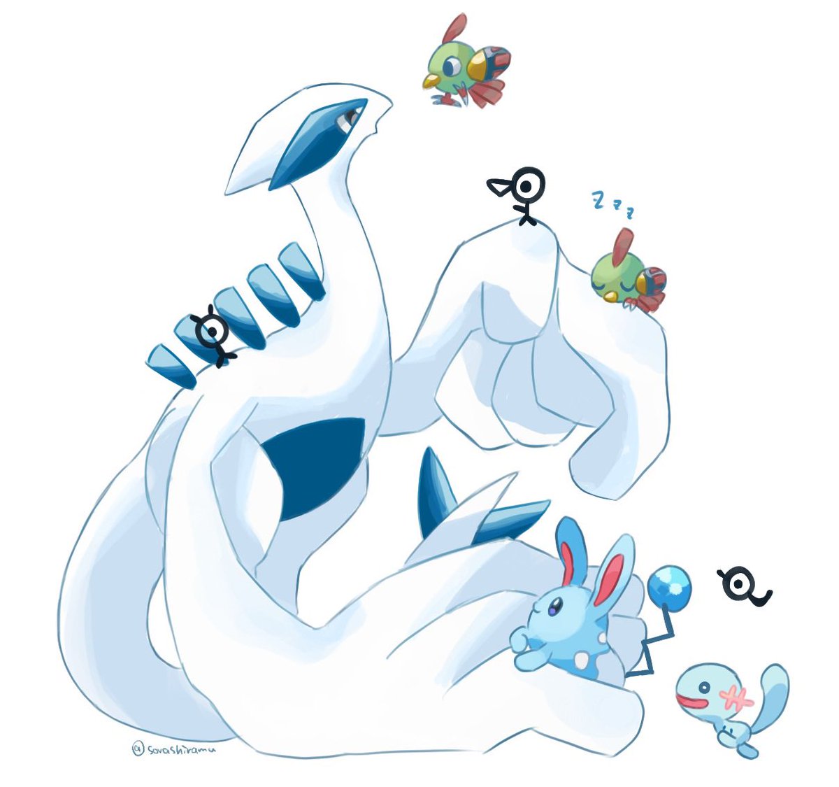 pokemon (creature) no humans zzz white background sleeping twitter username black eyes  illustration images