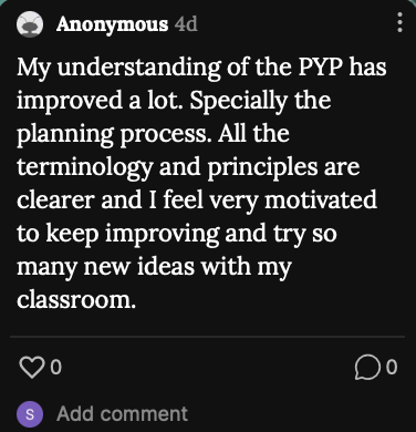 SamFles's tweet photo. Lovely final reflections from my last #MTPYPH workshop. My heart is happy.😍🥰😍 @iborganization @ibpyp  #WSL #IBEN https://t.co/14eps8mXZM