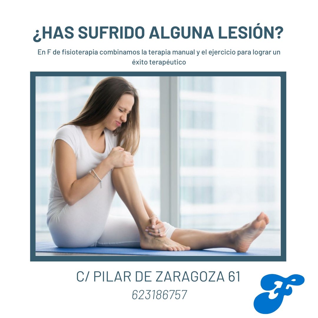 ¿Tienes una lesión que lleva dándote guerra una temporada? ¡Es hora de solucionarlo! ⏳⌛

En F de fisioterapia evaluamos tu caso de forma personalizada para ofrecerte las terapias más adecuadas que permitan solucionarla.

¡Ven a visitarnos! 👐🏽