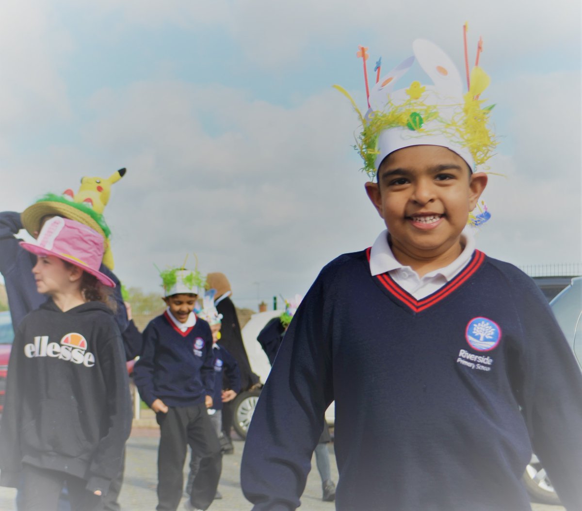 RiversideMhead's tweet photo. KS1 Easter bonnet parade 🐰🐣It was great to see so many parents in school this morning supporting their children to make the most wonderful Easter bonnets. https://t.co/js24MvBom3