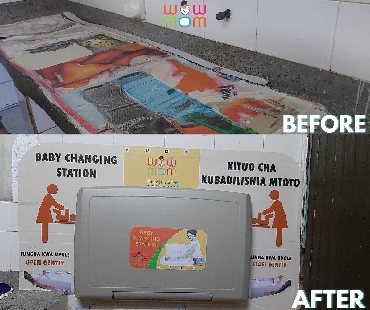 wowmomske's tweet photo. With our first installation of a baby changing station in a public toilet, Caregivers will not endure shame and the feeling of being undignified anymore when changing their children's diaper.
Location: OTC, Nairobi
#babychangingstations
#wowmomkenya
#childrenfriendlycities https://t.co/nrKh3ya0N7