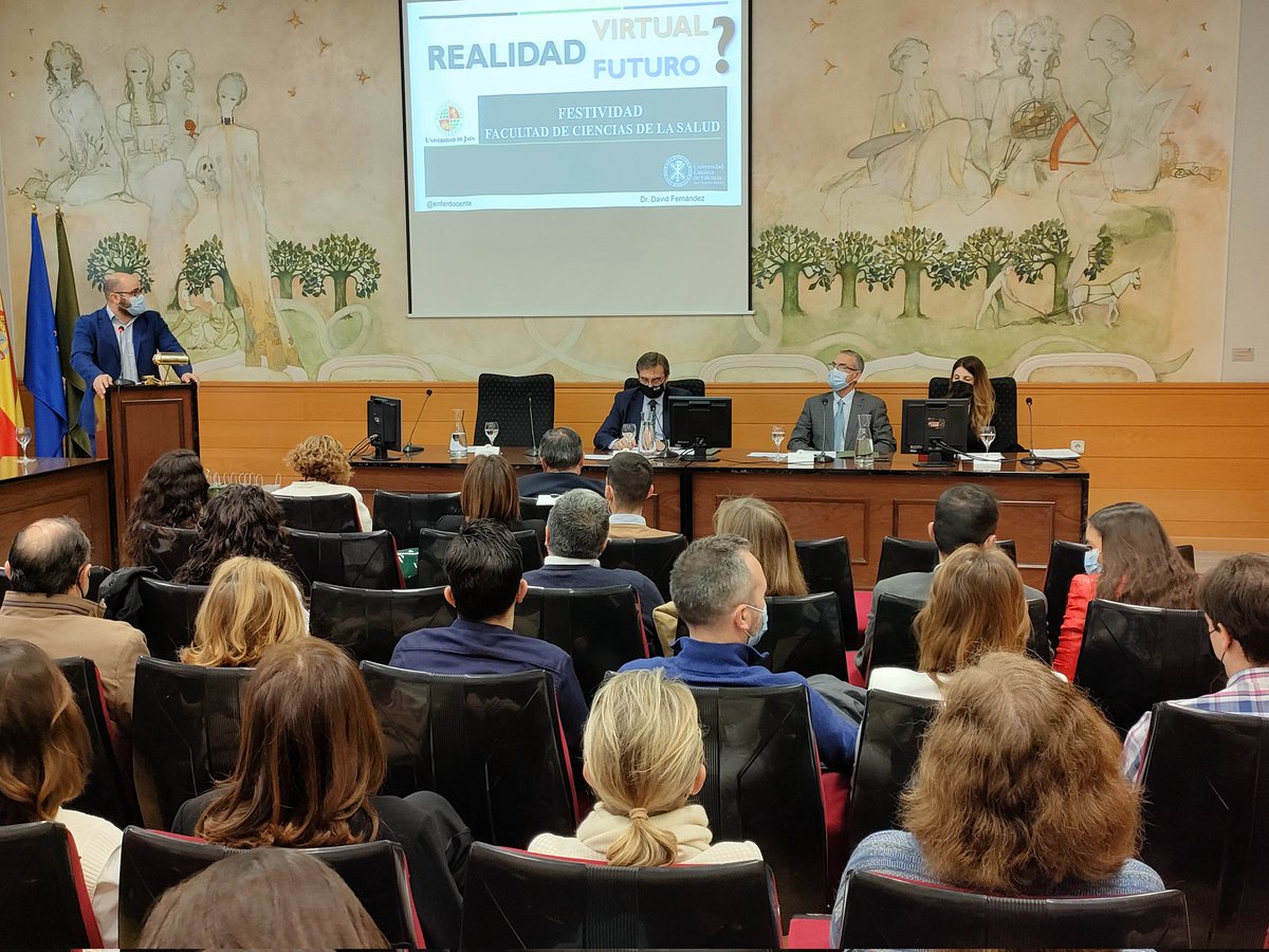 El rector <a href="/juangomezUJA/">Juan Gómez Ortega</a> preside el acto de celebración del Día de la Facultad de Ciencias de la Salud de <a href="/ujaen/">Universidad de Jaén</a> <a href="/faccs_ujaen/">FACCS</a> que ha incluido una conferencia sobre la aplicación de la realidad virtual en la docencia impartida por David Fernández García <a href="/enferdocente/">BigLearning</a> de la <a href="/UCV_svm/">Universidad Católica de Valencia</a>