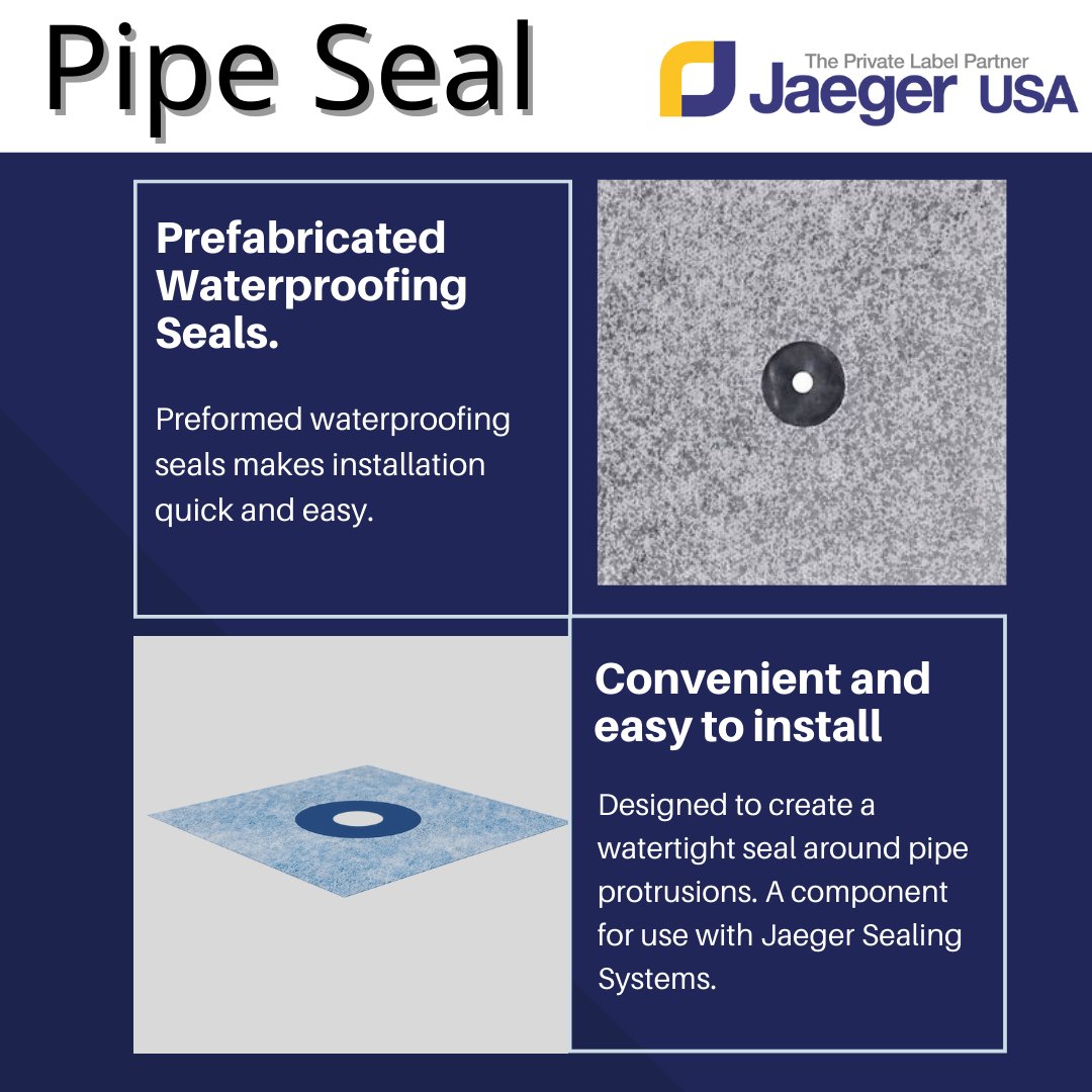 UsaJaeger's tweet photo. Preformed Waterproof Pipe Seals make installation quick and easy. To be used in combination of Jaeger USA's Waterproof Sealing System. #madeinusa #jaegerusa #privatelabel #tileinstallation #waterproof https://t.co/Wku1SPF2Dl https://t.co/cwCX4z216U