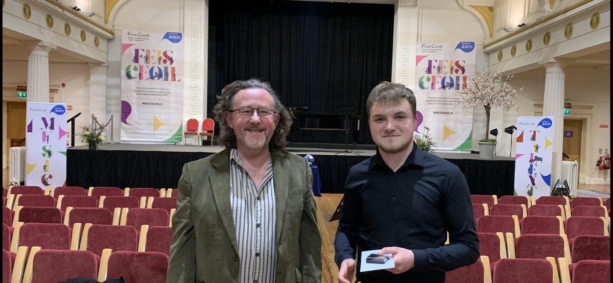 Congrats to <a href="/leobrychta/">Leo Brychta</a> on winning the Senior Brass Recital @FeisCeoil last night along with the €350 prize from DBW. Leo is pictured here alongside adjudicator Donal Bannister (Principal Trombone, <a href="/BBCNOW/">BBC NOW</a> ) who was so supportive of all the players on full day of competitions!