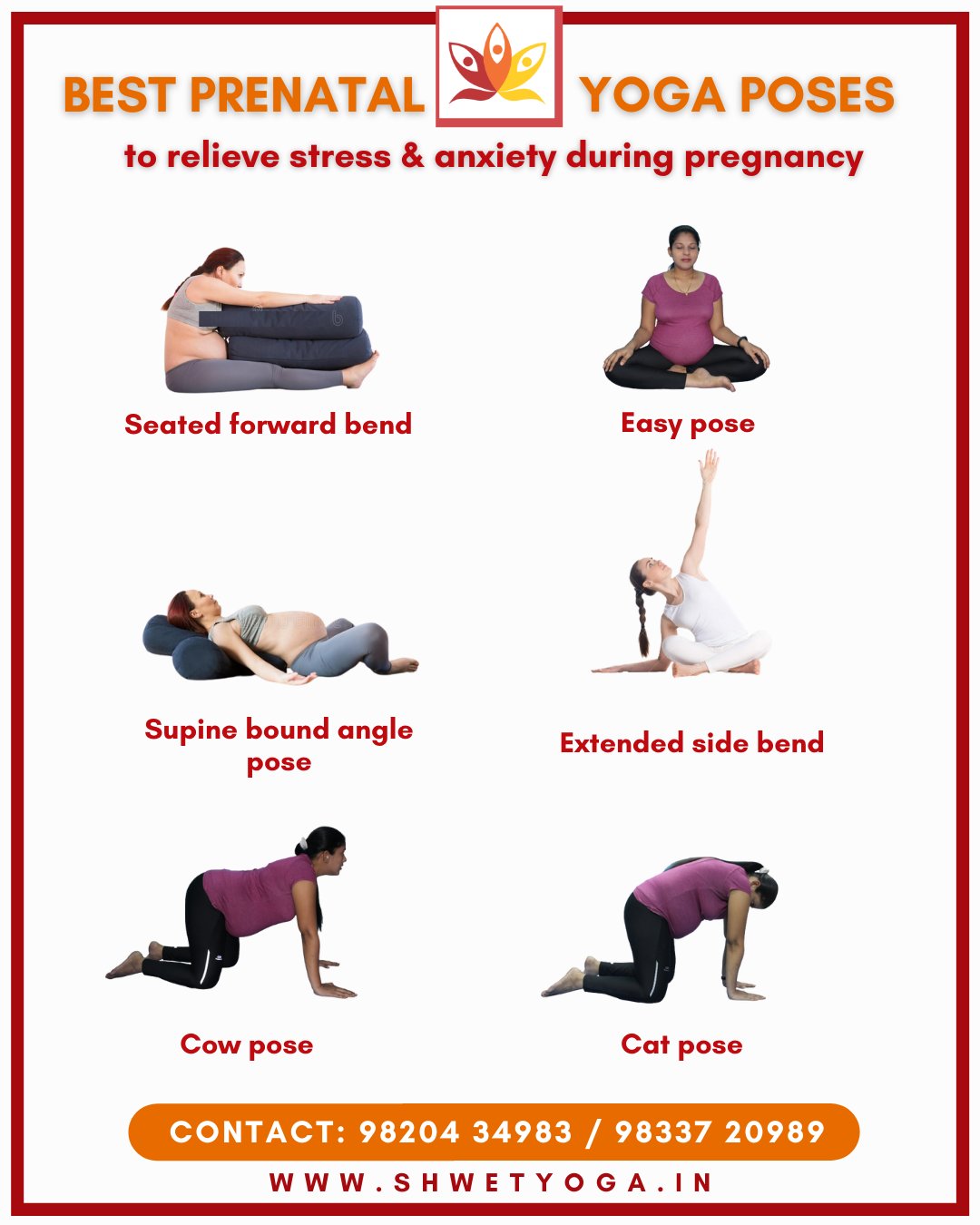 Shweta Varpe on X: Best prenatal yoga poses to relieve stress and