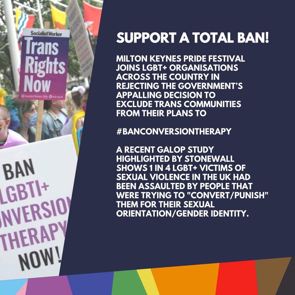 mkpridefestival's tweet photo. #BanConversionTherapy
For more information visit https://t.co/KEDmdQ9SIK
#MiltonKeynesPride #MKPF #LGBTQ #MiltonKeynes #GayMk #MiltonKeynesPrideFestival #MkPride #PrideInMk #Gay #Bisexual #Lesbian https://t.co/CuOtGiICbn