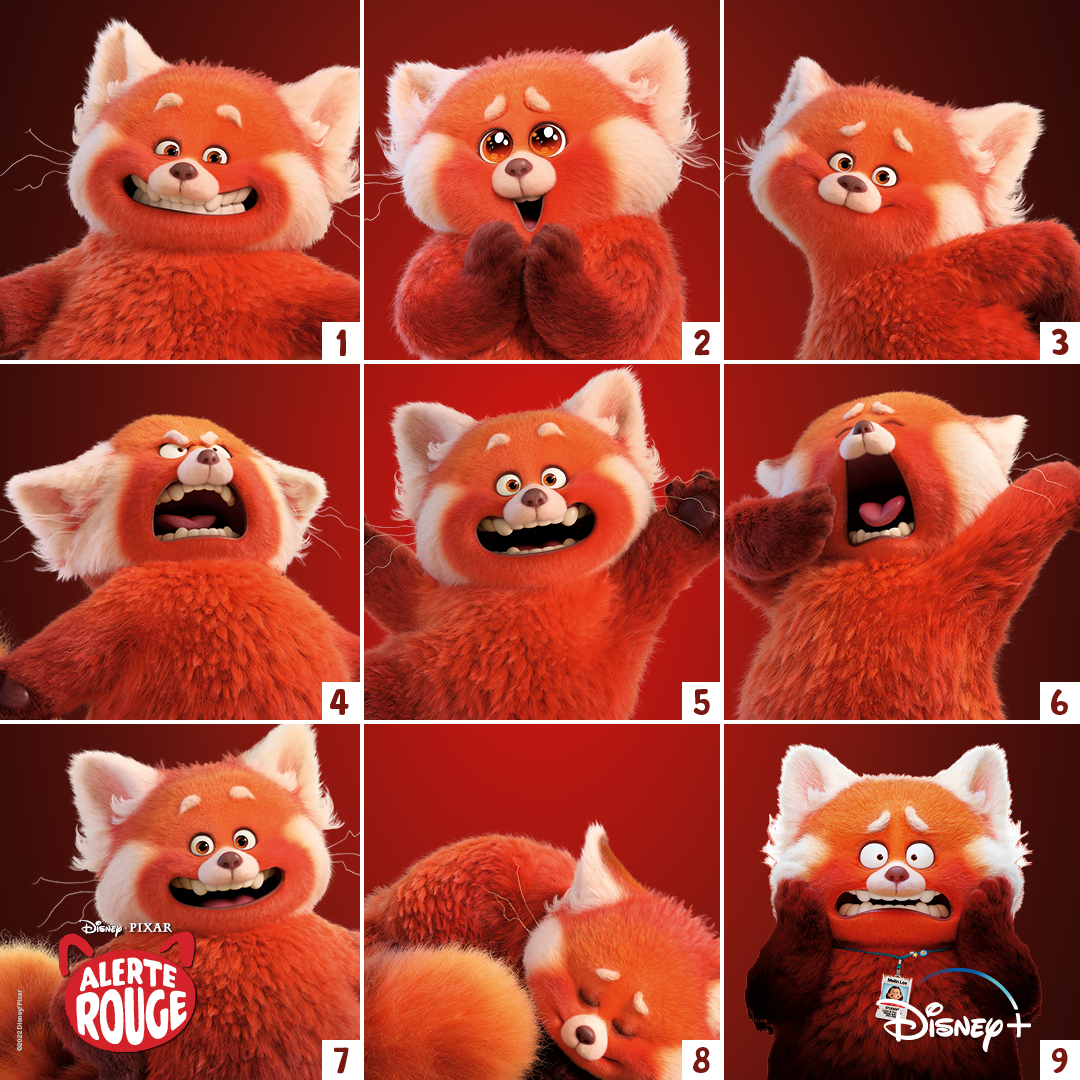 DisneyFR's tweet photo. Quel Panda Mei êtes-vous aujourd'hui ? Alerte Rouge est disponible en streaming sur @DisneyPlusFR. #PixarAlerteRouge https://t.co/KPlptHWPJe