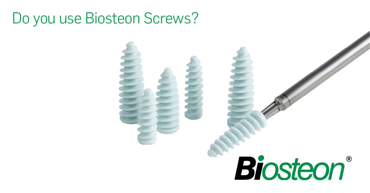 Biocomposites1's tweet photo. Do you use the Biosteon® Screw or Biosteon® IntraLine® Suture Anchor in your procedures? We would like to learn more about your clinical experience. Contact us here: https://t.co/LUUE81L9p7
#Biosteon #InterferenceScrew #SutureAnchor #Biocomposites https://t.co/I03M47miLK