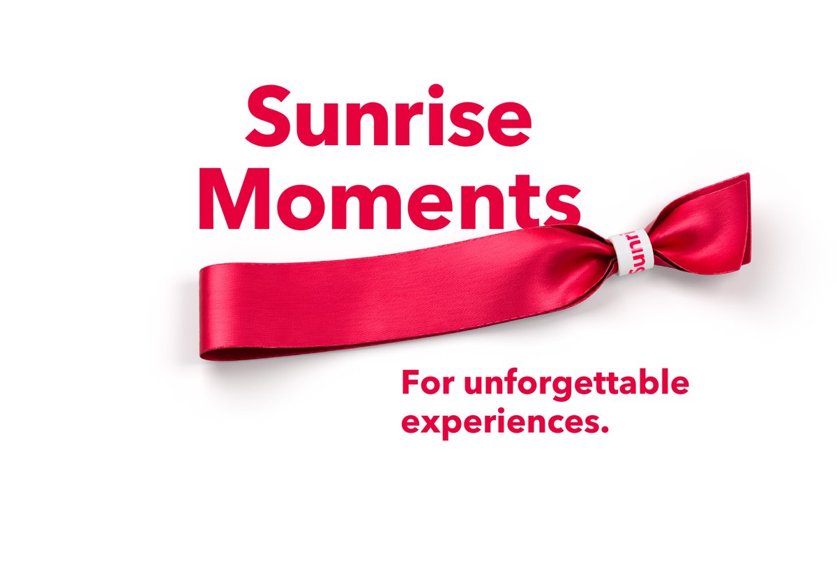 Big thank you for Sunrise UPC customers: 

#sunrisemoments and #sunrisestarzone. Thanks to the partnership with @Ticketcorner, there are unforgettable experiences & unique benefits. In addition, tickets for more than 150 top concerts and 9 festivals.

sunrise.ch/moments.