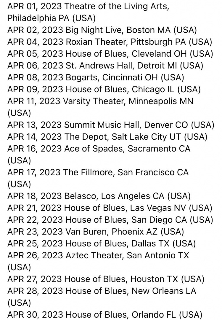TheHeartagram's tweet photo. VV ANNOUNCES EUROPEAN AND US HEADLINE TOUR FOR 2023
General sale: April 11, 2022 (Europe) 10:00AM CET / April 15, 2022 (US) 10:00AM local time
Tickets: https://t.co/ucKhfydoOE https://t.co/K5qnOSyjRm