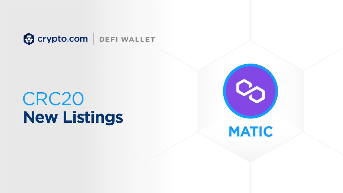 New CRC20 Tokens added to the https://t.co/vCNztATSCO DeFi Wallet ✓Polygon  (#MATIC)