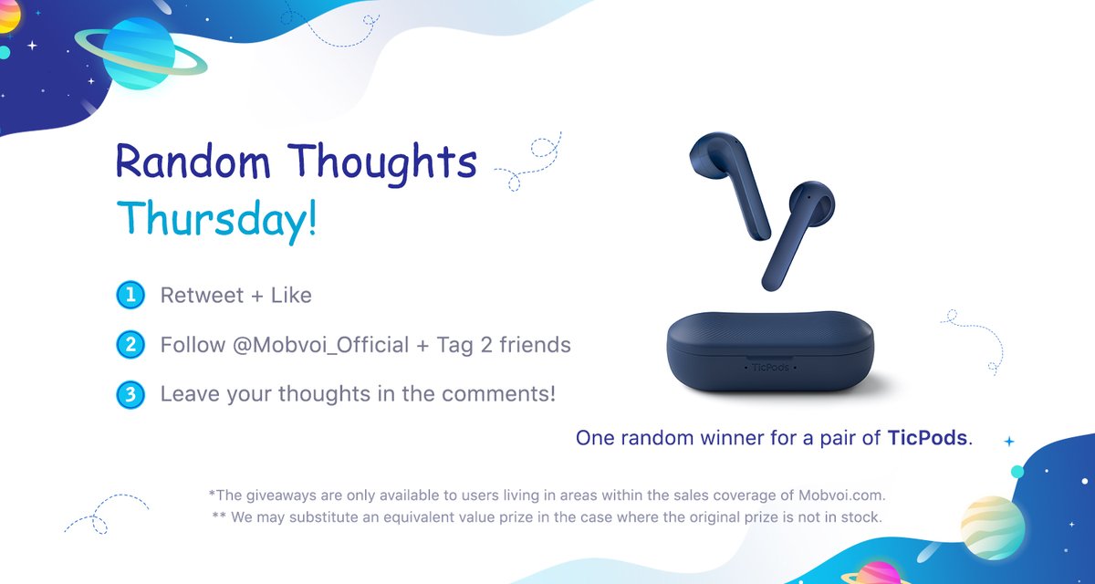 Mobvoi_Official's tweet photo. #RandomThoughtsThursday #Giveaways 
April is #StressAwarenessMonth!✨It's time to let yourself relax.

👉Share with us the small thing you usually do to relieve #stress.

🎁:We will select one random winner for a random pair of #TicPods. https://t.co/7K11a7zV5I