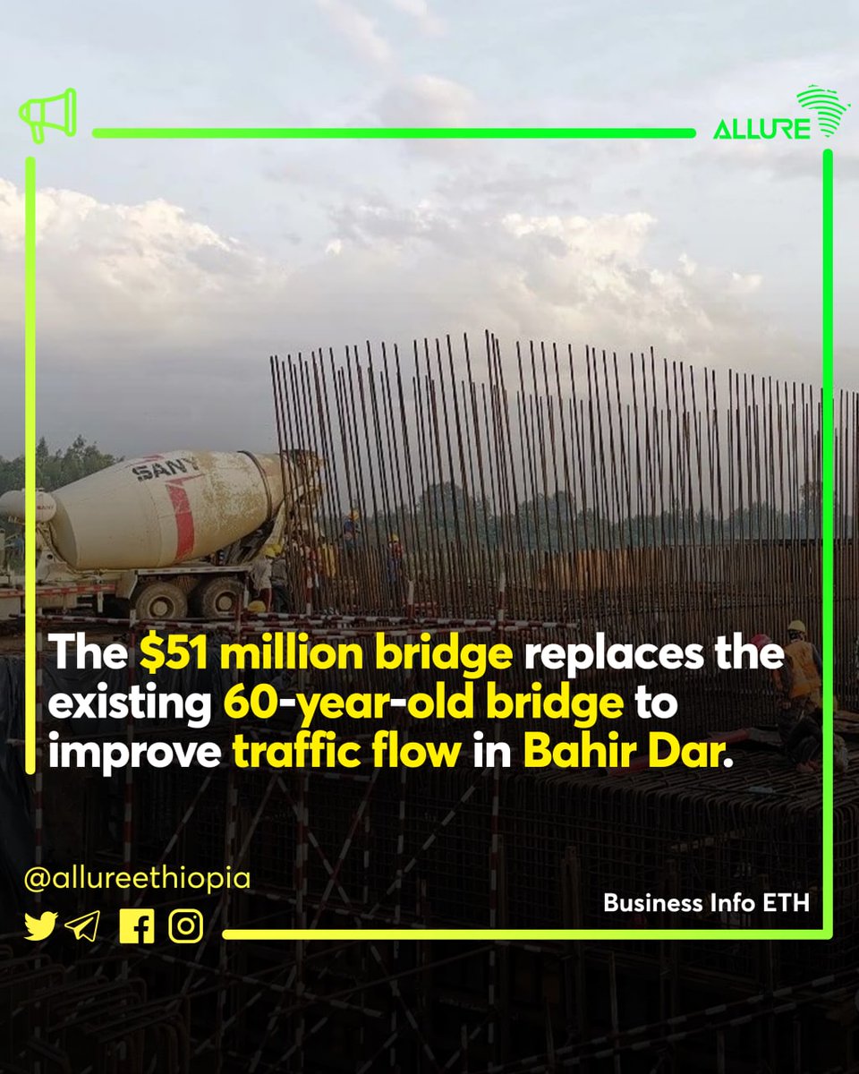 AllureEthiopia's tweet photo. The Bahir Dar Abay Bridge, Ethiopia’s longest bridge, is 60% complete and will finish in the first quarter of 2023.

For more info click the link in bio.

#allurenews #bahirdar #abaybridge #construction #cccc #botek #stadia #addisababa #ethiopia #allureethiopia https://t.co/3YG2uNBCXd
