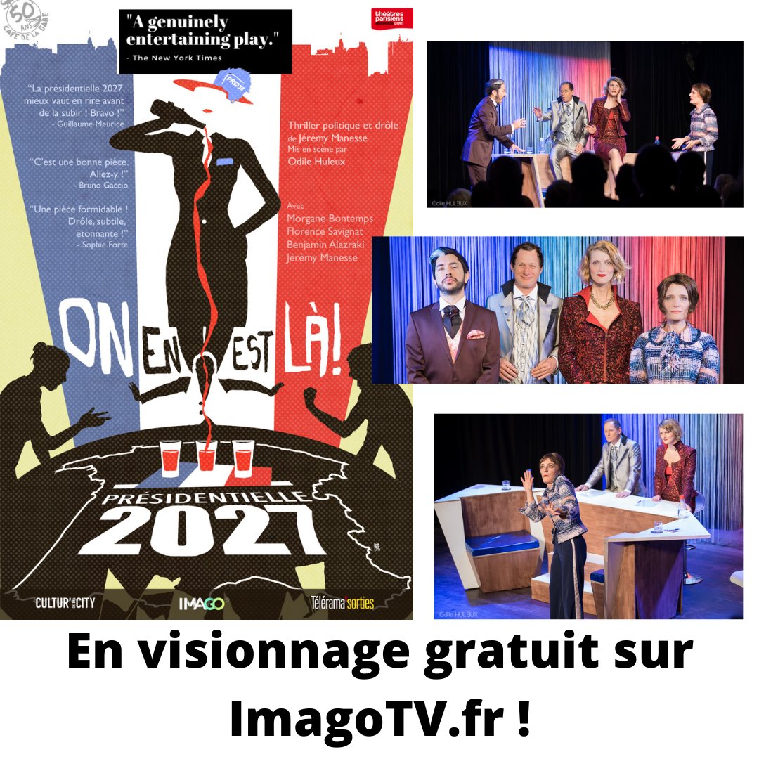 🍿 Un peu de détente et de réflexion avant la #Présidentielle2022 ? 🍿

🇫🇷 "On en est là" 🇫🇷, la comédie politique qui s'est jouée chez nous 2 ans et demi, est disponible chez nos amis d'<a href="/ImagoTV_fr/">imagotv.fr</a> ! 🥳

Pour visionner gratuitement la pièce 👇:
imagotv.fr/spectacles/on-…