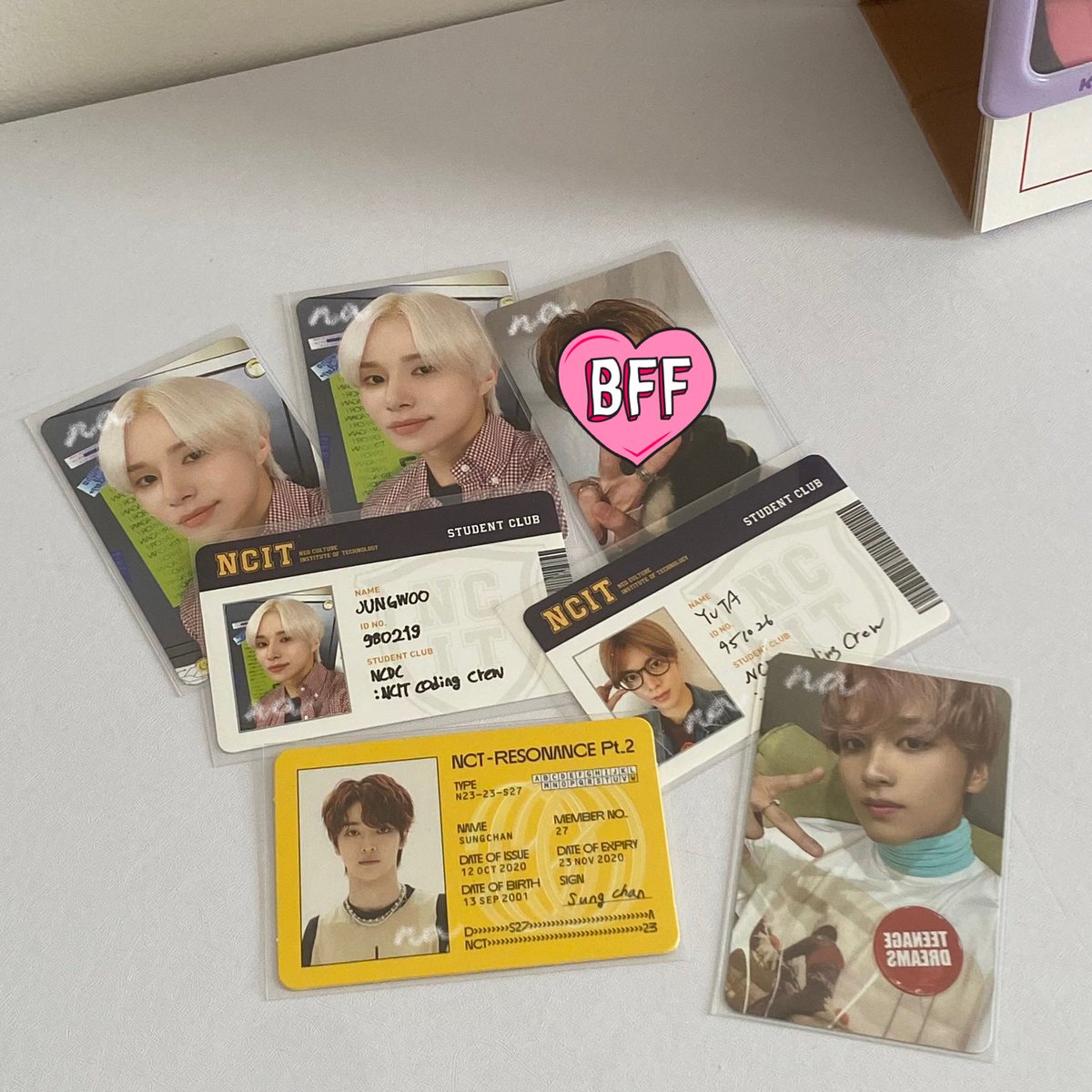 levoholic's tweet photo. % ( wts lfb nct pc ph ) 

jungwoo ncit day — ₱110 each
ncit id — ₱50 each
haechan sticky — ₱150
sungchan resonance departure id — ₱100

tingi, if set free pf !
all in mint condi
flexi dop, payo prio

https://t.co/zLHpgeWfUB https://t.co/jLH31DiwKK