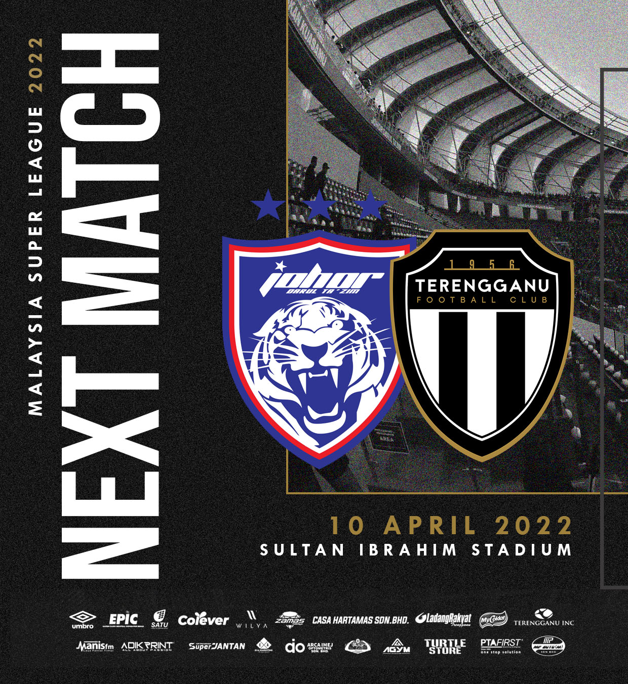 Uzivatel Terengganu Football Club Na Twitteru Perlawanan Msl2022 Seterusnya Johor Darul Ta Zim Vs Terengganu Fc Johor Darul Ta Zim Vs Terengganu Fc 10 April 2022 10 00 Malam