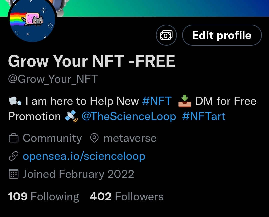 🎁 NFT GIVEAWAY 🎁 at 450 Followers!

To Enter
1️⃣ Follow <a href="/TheScienceLoop/">Shounak Das</a>  and <a href="/Grow_Your_NFT/">Grow Your NFT -FREE</a>
2️⃣ RT + ❤️ + Tag 2 Friends 
3️⃣ Like 5 NFTs of the collection

⏳48h

collection: opensea.io/assets/matic/0…

#NFT #NFTGiveaway #NFTs #NFTartist #NFTCommmunity