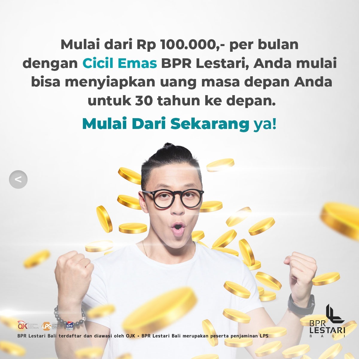 BPRLestari's tweet photo. Yuk! Amankan dana Anda dengan #CicilEmas BPR Lestari, cicilan mulai dari Rp 100.000 per bulan, Anda sudah bisa menyiapkan masa depan untuk 30 tahun ke depan.
Info selengkapnya KLIK LINK di BIO
#BPRLestari #CicilEmas https://t.co/zvfMQvzAWF