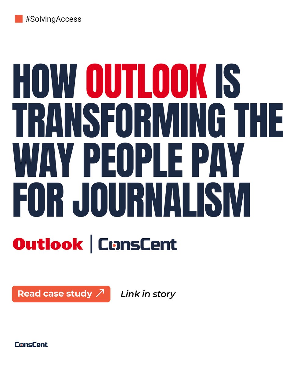 ConsCent_Social's tweet photo. A successful #ReaderRevenue strategy = The right paywall solution + Actionable insights on user activity + Personalisation
Checkout our first partner, @Outlookindia's, case study and see how they are maximising reader revenue using ConsCent.
Link: https://t.co/YKdXX3cKZ8 https://t.co/YvP7vjy2Px
