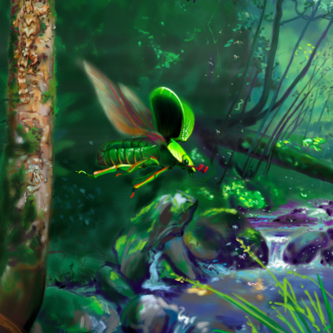 Detail aus dem Digitalgemälde „Borneo“. Ab 20. April zu sehen an der #Ausstellung in #Zuerich.